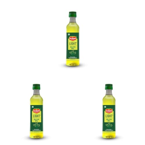 Image of Del Monte Light Olive Oil (Imported) | Extra Light in Flavour & Aroma | Ideal for Everyday Indian Cooking - Deep Frying, Curries, Roasting & Sauteing | High MUFA & Rich in Antioxidants | 500ml PET Bottle