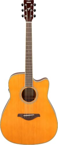 Image of Yamaha FGC-TA Dreadnought Cutaway Transacoustic Guitar w / Chorus and Reverb, Vintage Tint | Solid Spruce Top, Mahogany Back and Sides, Nato Neck, Rosewood Fingerboard, SYSTEM70 Transacoustic with Reverb and Chorus