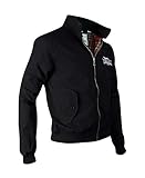 Lonsdale Classic Men's Lonsdale Logo Jacket Black England Style Slim-Fit (Medium)