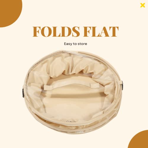 TIURE Large Hat Pop Up Bag Storage and Travel Box for Big Round Hats and Caps Expands and Keeps Out Dust and Dirt Perfect for Cover Cowboy Sun Beach Hats, 19 inches diameter