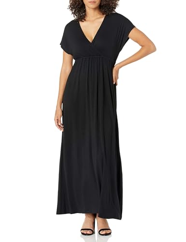 Amazon Essentials Vestido Entallado Largo (Talla Grande Disponible) Mujer, Negro, L