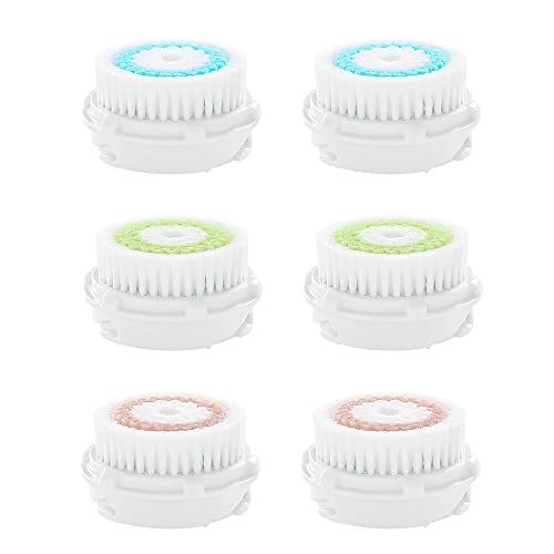 Compatible with Facial Cleansing Brush Head Replacements, Facial Brush, Face Brushes Heads as Cleaning Tool Replacement for Exfoliator, Skin Care, Clogged and Enlarged Pores(6 Pack)