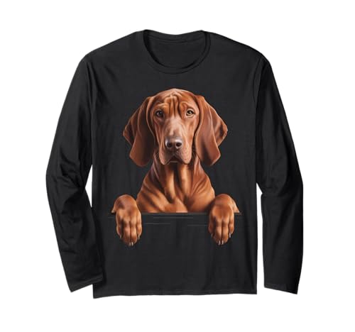 Photo de Redbone Coonhound Cute Peeking pour Les Amoureux des Chiens Manche Longue