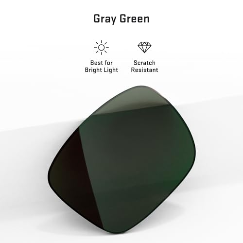 Revant Replacement Lenses for Oakley Gascan sunglasses, UV Protection, Anti-Scratch and Impact Resistant, Non-Polarized Gray Green