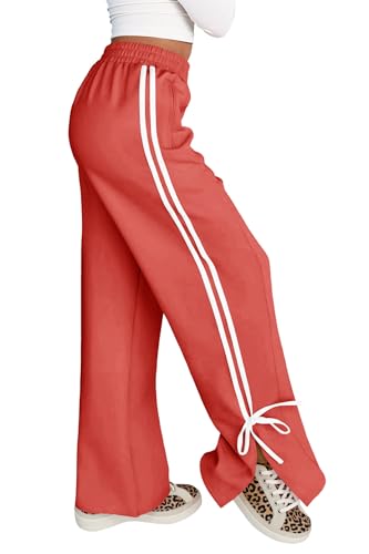 Pantalon large femme taille haute fente latérale pour éliminer l'inconfort en voyage