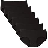 INNERSY Ropa Interior de Algodón para Niñas Braguitas Cómodas para Adolescentes Paquete de 6(Negro,Grande)