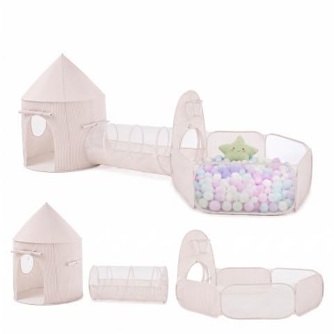 SISTICKER Pop Up Kids Play Tent Indoor with Tunnel & Ball Pit — image 1