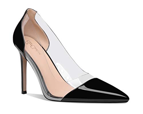 Petit Cadeau Lenora - Women's Clear & Sexy Pointed Toe Slip on Pumps with 4
