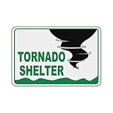 Tornado Shelter Sign Aluminum Tin Warning Signs For Home Outdoor Garden 12X16 Inches
