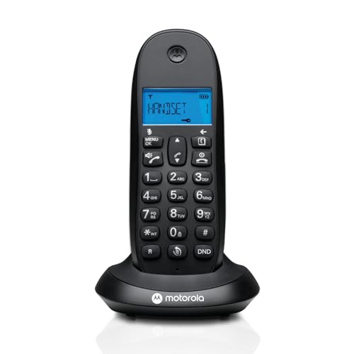 Motorola C1001CB+ – Digitales DECT-Schnurlostelefon – Anrufblockierungsmodus, Anrufer-ID, Freisprecheinrichtung, Telefonbuch mit 50 Nummern, Display mit Hintergrundbeleuchtung – Schwarz Motorola C1001CB+ – Digitales DECT-Schnurlostelefon – Anrufblockierungsmodus, Anrufer-ID, Freisprecheinrichtung, Telefonbuch mit 50 Nummern, Display mit Hintergrundbeleuchtung – Schwarz