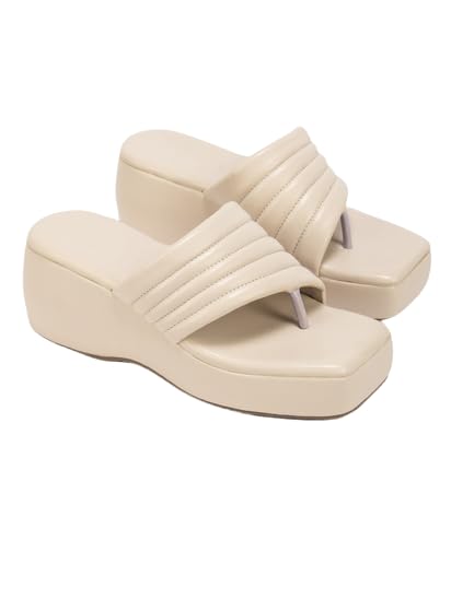 Image of TRYME Platform Heels Sandals Light Weight Comfortable & Trendy Wedges Heels for Girls & Women