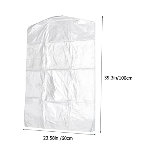 Healifty 100pcs Hanging Garment Bags Reusable Clothes Covers for Clothing Shop Dustproof and Suit Protectors for Travel and Storage2