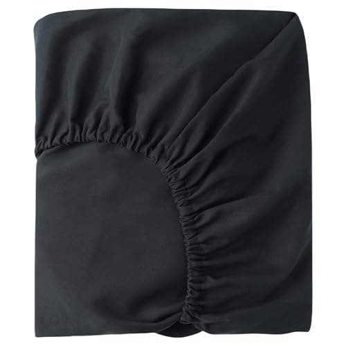 Image of HBHLFZ Crib Sheets for Boys, Girls, 28x52 Inch Fitted Crib Sheet - 8 Inch Deep Pocketed Fixed Sheet - Soft and Comfortable Microfibre - Fits Standard cot and Toddler mattresses, Black