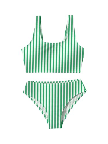 SweatyRocks Girl's Striped Swimsuit 2 Piece Bikini Sets Bathing Suit Summer Swimwear