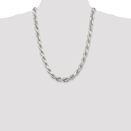 Sterling Silver 10.25mm Diamond-cut Rope Chain4