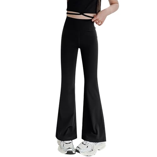 Kids Girls Comfy Stretch High Waisted Yoga Leggings Girls Solid Wide Leg Bell Bottom Straight 4t Toddler Girl Clothes2