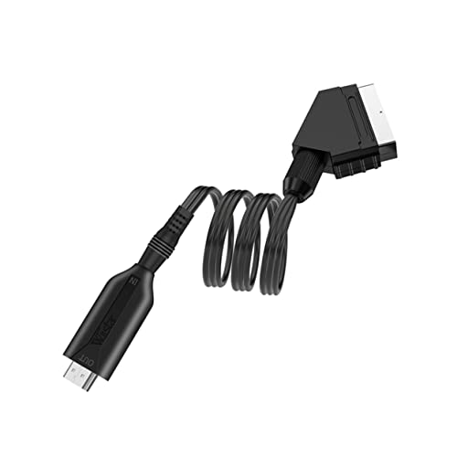 jojofuny 2pièces Convertisseur Scart Vers Adaptateur Vidéo Audio Pour Tv Vhs Et Dvd Signal Analogique à Numérique Installation Facile Et Fiable