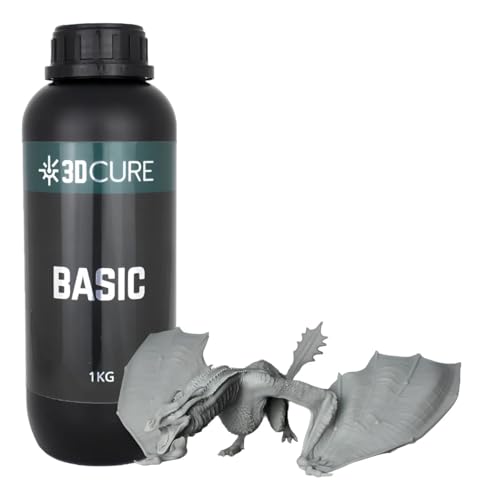 Resina 3D Cure Basic para Impressora 3D, 1 Kg (Cinza Claro)