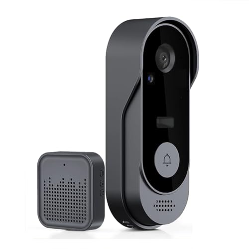 Fangxuee Timbre con Cámara WiFi 2.4G, Videoportero 720P para Exteriores, Impermeable, Inalámbrico, con Visión, para Casa Inteligente.