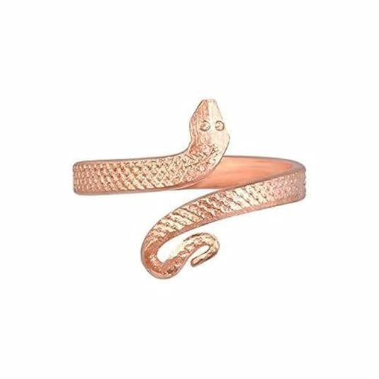 SWAMINI CREATIONS Pure Copper Snake Design Ring for Men & Women – Adjustable Open Ring (Unisex)-image-6