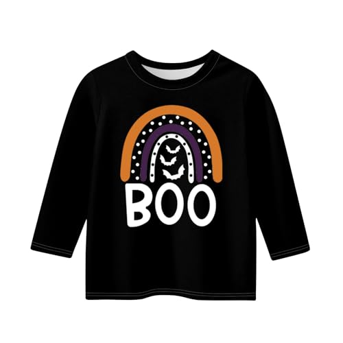 Halloween Kids Shirt Cute Long Sleeve Graphic Tee for Girls Soft Holiday Top Fun Toddler Outfit2
