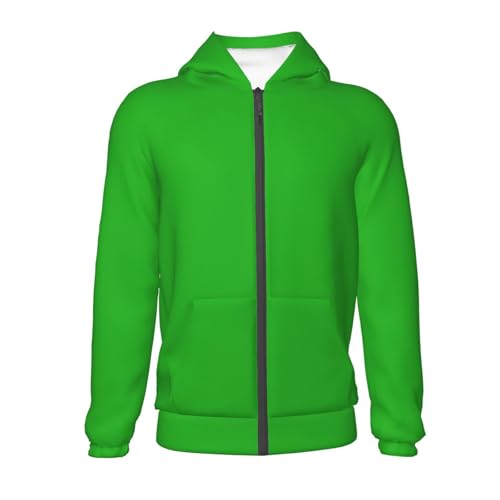 Green Kid Hoodies Boys Zip Up Sweatshirts Girls Pullover with Pocket2