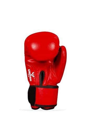 Image of Indian Amateur Boxing Gloves | Leather Gloves | Unisex Boxing Gloves (Red, 10 oz)