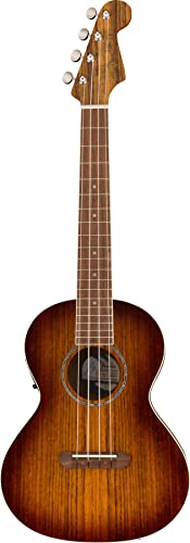 Fender Rincon Tenor Ukulélé Noyer Doigter Aged Cognac Burst - Les Beatles, Paul McCartney, John Lennon, RIngo Starr, George Harrison Fender Rincon Tenor Ukulélé Noyer Doigter Aged Cognac Burst