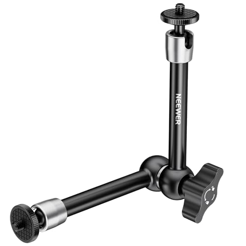 NEEWER 25cm Brazo Mágico de Fricción Ajustable con Tornillo de 1/4' en Ambos Extremos, Compatible con SmallRig Cage, Flash/Luz LED/Micrófono/Monitor/SuperClip, Carga Máxima 2kg, ST08