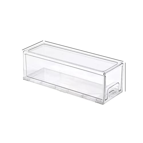 1個セット 重なる クリアケース ? 冷蔵庫収納, 引き出し, 卓上収納ケース 対応 プラスチック製 書類ケース/化粧品/事務用品/文書収納 テーブル収納ケース 完璧互換性 省スペース 透明 整理ボックス 多用途 (1マス32*12*11CM)