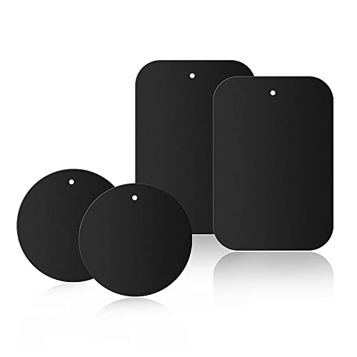 Image of Magnetic Mount Metal Plates for Car Mount Phone Holders - Rectangular & Round Plates With 3M Adhesives (3M-SHEET-2BIG-&-2SMALL)