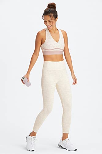Fabletics Women's Define Powerhold® High-Waisted 7/8 Legging, Maximum Compression, Flattering, S, Soft White Camo #TOP3