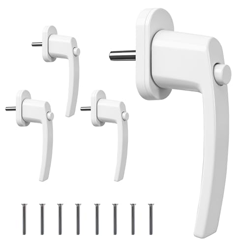 Poignée de fenêtre sécurisée pour Enfants - Lot de 4 Poignées de Fenêtre Verrouillables en Aluminium avec Bouton Pression, Idéales pour Fenêtres et Portes de Balcon, Couleur Blanche
