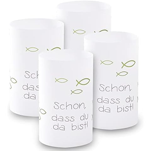 Windlicht Fisch Deko, 8 Stück Mini Tischlichter Kerzen Deko als Tischdeko Cover