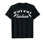 Gardasee Koordinaten Lago di Garda Urlaub Italien T-Shirt