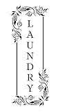 Imagnt Studio Vertical Laundry Decal/Sticker/Mural with Flower/Floral Pattern - Laundry Sign - Vinyl