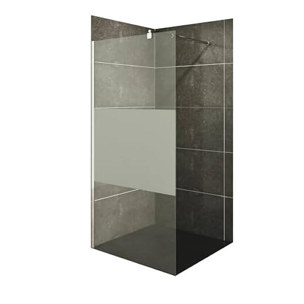 Mampara de ducha sin escalón, 10 mm, resistente, de vidrio templado con acero inoxidable, perfil de pared n.º 740