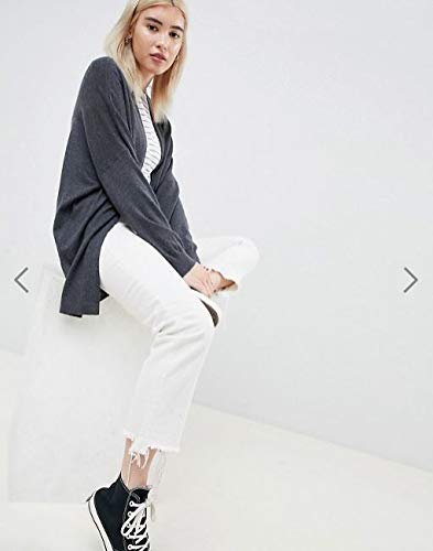 Cardigan Casaco Moletom Casual Feminino Sobretudo Vestido (Cinza, M)