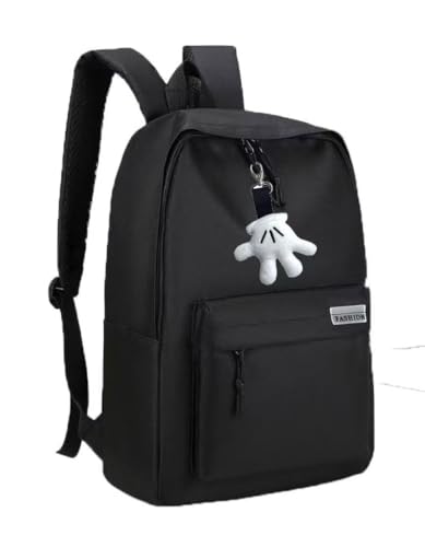 18 inches Mouse Design Backpack with Palm Pendant, 2 Piece Set (black)