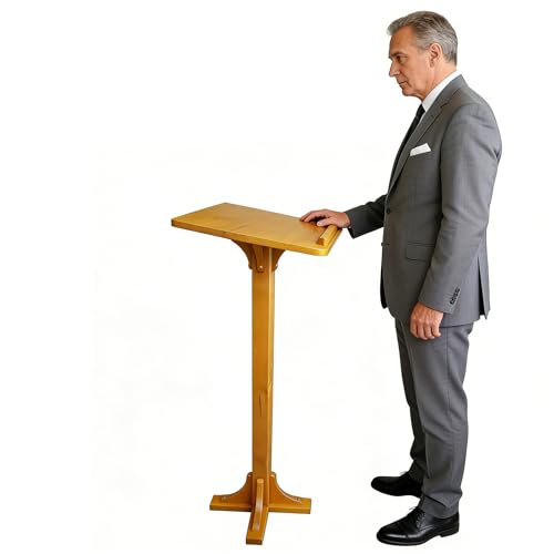 Image of FixtureDisplays® Birch Wood Podium, Pulpit, Floor-Standing Lectern for School, Church, Business, Speech, 41.5" Height 119807NEW-NF