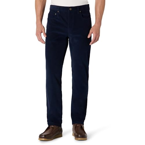 Amazon Essentials Men's Slim Fit 5 Pocket Corduroy Pant, Navy, 38W x 30L