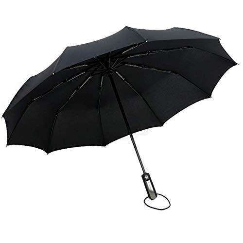 Regenschirm Sturmfest Automatik Taschenschirm Klein Leicht Kompakt Auf-Zu-Automatisch Teflon-Beschichtung wasserabweisend Winddicht Stabil Damen Herren Umbrella Upgraded 10 Rippen Schwarz Cover
