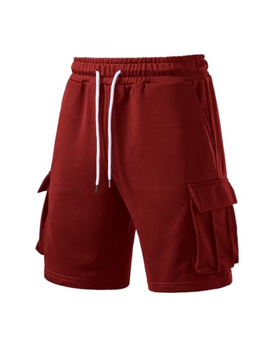 Image of Men's Cargo Sweat Shorts Casual Workout Athletic Jogger Gym SweatShorts