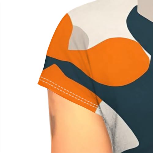 Qumaesl Conjunto de duas peças feminino de boliche, estilo camuflado, estampado, gola redonda, top c