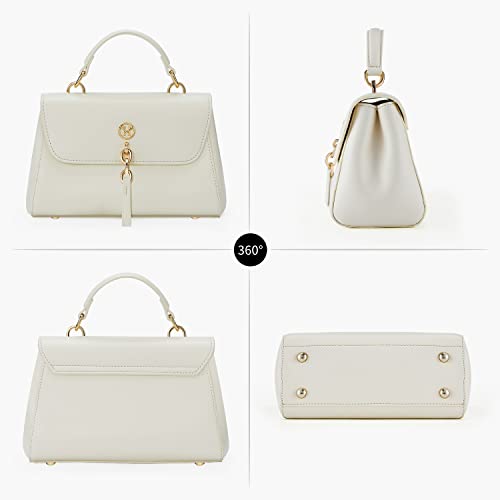 Image of VICTORIA HYDE Women's Small Satchel Handbag Crossbody Purse Top Handle Bag (White)