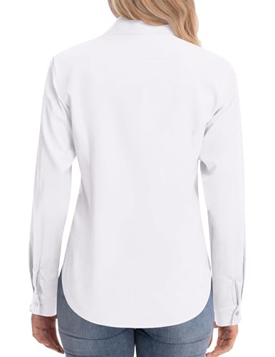 Zeagoo Women's Button Down Shirts Classic Fit Dress Shirt Wrinkle-Free Strech Solid Work Office Blouse3