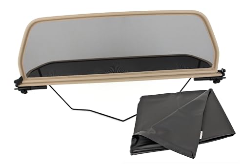 Déflecteur de vent Fiat 124 Spider filet anti remous avec sac de transport beige