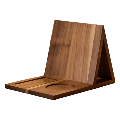 Soporte triangular para libros de madera maciza de 10 pulgadas con atril regulable plegable