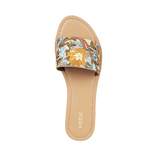 Image of Mochi Women's Floral Embroidery Ethnic Fashion Slides