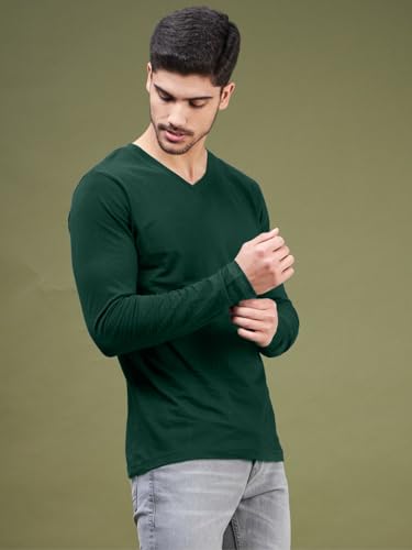 Image of INKKR Men's Solid Plain V-Neck T-Shirt
